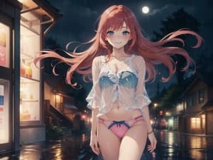 Perfect redhead in pink panties puzzle preview
