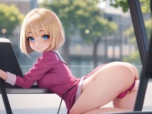Woman Pink Shirt And puzzle preview