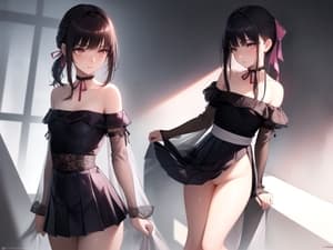 Japanese goth teenager wears nothing under her dress puzzle preview