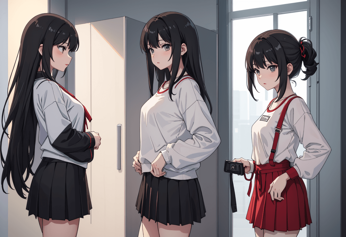 Crimson Anime Muse — Anime Jigsaw puzzle background